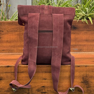 Nouveau à la mode voyage Vintage tendance personnalisé grande capacité sac à dos en cuir suédé véritable pour hommes et femmes sac d'école sacs pour ordinateur portable - Product Image 5