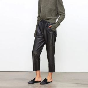 Black <b>Pant</b> Trousers Genuine Leather Lambskin Soft Comfortable Beautiful Color Style Customize Fashion Online Store Women <b>Pants</b> - Product Image 1