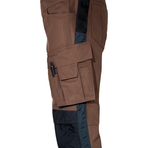 Peto vaquero marrón para hombre, color liso, peso medio, ropa de trabajo, corte regular de primavera con bolsillos - Product Image 6