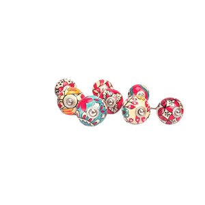 Ornate Red Floral <b>Ceramic</b> <b>Knobs</b> Hand Painted Pulls for Cabinets & Cupboards for Bedroom Bathroom Living Room - Product Image 1