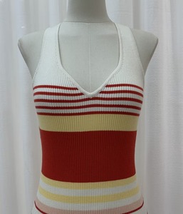 Vestido de Punto Ligero y Vibrante con Rayas Coloridas para Mujer, Ropa de Verano - Product Image 4