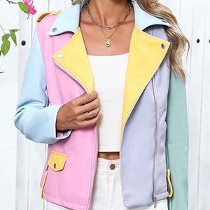 Chaqueta de Cuero para Mujer, Estilo Biker, Corte Ajustado, con Cierre, Ropa de Invierno Informal, Proveedor OEM Personalizado - Product Image 4