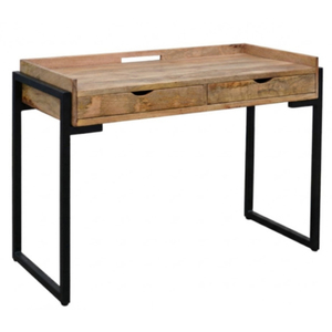 โต๊ะทางเข้าสไตล์อินเดียแบบวินเทจ, โต๊ะไม้เนื้อแข็ง, โต๊ะทรงยาวแคบสำหรับใช้ในบ้าน, โต๊ะม้านั่งขาเหล็กเรียบง่ายสำหรับใช้ในบริเวณทางเข้า - Product Image 1