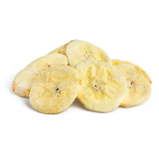 HECHO EN VIETNAM - 100% Plátanos naturales en rodajas Alimentos saludables secos con tecnología de liofilización Conservan el color natural y el aceite de sabor