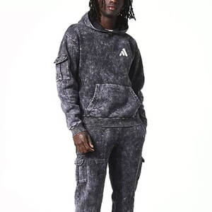 Chándal de invierno para hombre estilo fábrica, con capucha, lavado ácido, tallas grandes, 100% algodón, hecho a medida, diseño 2 en 1, alta calidad, venta al por mayor - Product Image 6