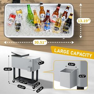 Caja Refrigeradora de Hierro de 80QT con Práctico Estante, Solución de Almacenamiento Duradera y Práctica - Product Image 1