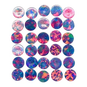 Opale australienne noire 3 mm, cabochon rond, pierres précieuses créées en laboratoire, opale en vrac, lot de pierres précieuses en gros pour la fabrication de bijoux - Product Image 3