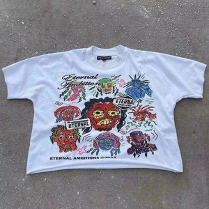 เสื้อยืดคอวีแขนสั้นสีดำสำหรับผู้ชาย ผ้าฝ้ายถักคุณภาพสูง 100% ตกแต่งขอบตัดสี พร้อมสกรีนลายตามสั่ง ขายส่ง - Product Image 3