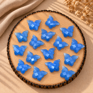 Cuentas de Calcedonia Azul en Forma de Mariposa de 14x10mm, Facetadas, para la Fabricación de Joyería, Cuentas Sueltas al por Mayor, Joyería Hecha a Mano - Product Image 6