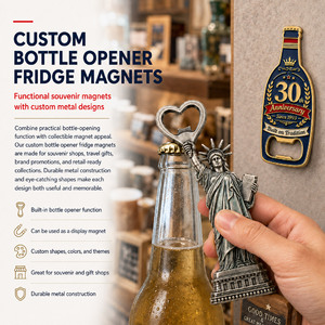 Wholesale Durable <b>Magnetic</b> Bottle Opener with 3D Embossed Landmark Design <b>Magnetic</b> Sticker For Souvenir Gifts Item - Product Image 6