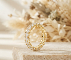 แหวนแต่งงานเพชรทรงรีทองคำขาว 14K หรูหราแบบขายส่ง แหวนสัญญาแบบกำหนดเองได้ เป็นของขวัญ - Product Image 4