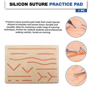 Medical Student Complete Suture Training Kit with <b>Silicone</b> Suture <b>Pad</b> 19 Pcs Set for Suture Skill Practice & Education - Product Image 5