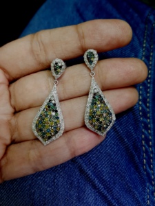 Pendientes de Plata de Ley 925 con Diamantes, Corte Redondo, Micro Pavé, Geométricos, Minimalistas, para Uso Diario, 2.83 Ct - Product Image 5