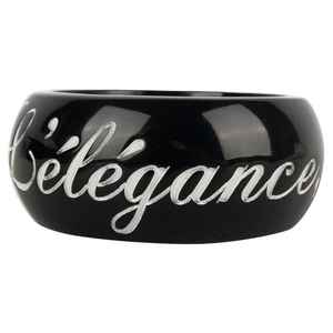 Bracelet manchette large à rayures horizontales en résine pour femme, noir et blanc, en acétate acrylique, motif géométrique, bijou de poignet - Product Image 3