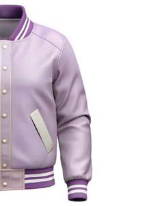 Light and White Custom <b>Canvas</b> Stand Collar Waterproof Varsity <b>Jacket</b> <b>Men</b> Baseball Bomber Coat OEM College Wholesale - Product Image 4