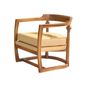 Sillón de Madera Maciza con Cojín Tapizado, Sillón Clásico de Diseño Elegante para Sala de Estar, Hotel, Cafetería, Muebles de Interior - Product Image 3