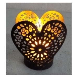 Heart Shaped Iron <b>Lantern</b> <b>Candle</b> <b>Holder</b> for Valentine's Day Home Decoration Die Cutting Printing Heat Resistant - Product Image 2