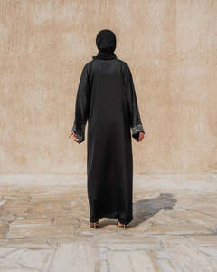 Abaya Negra Más Vendida con Detalles de Cuentas, Manga Larga, Largo hasta el Suelo, Corte Holgado, Vestido Tradicional de Oriente Medio para Mujer - Product Image 5