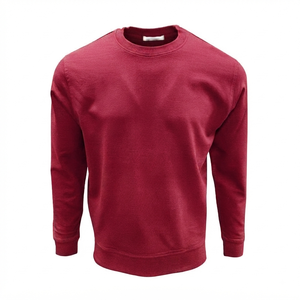 Sweat-shirt unisexe à col rond en molleton de coton couleur unie, coupe ample à épaules tombantes, manches longues, OEM ODM - Product Image 5