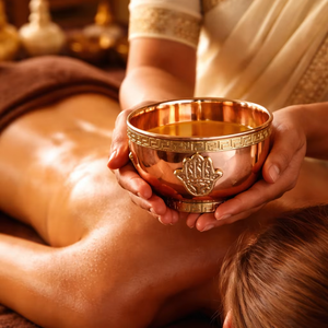 Bol en cuivre Panchakarma Antique Creations pour Shirodhara, thérapie ayurvédique, écologique, haute qualité, lavable, fournitures de bien-être et de spa - Product Image 1