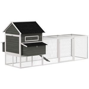 Pollaio in Legno Grigio Scuro 137 per 8-10 Galline, Capacità Personalizzabile, Gabbie per Animali Tipo H, Nuovo o Usato, Rete in Acciaio - Product Image 1