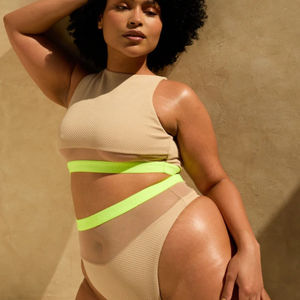 Haut à col montant et taille haute tendance pour femme, vêtement de pole dance léger et performant pour l'été, service OEM - Product Image 4