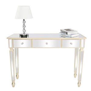 Three Drawers Mirror Table Console <b>Dressing</b> Table - Product Image 3