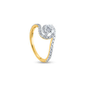 Anillo de Compromiso Halo de Oro Amarillo Sólido de 18K Purecarat, Certificado IGI, con Diamantes Redondos - Product Image 3