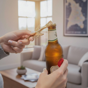 Ouvre-bouteille de bière en métal fait main en forme d'avion, style vintage, pour la maison, les restaurants et les hôtels. - Product Image 4