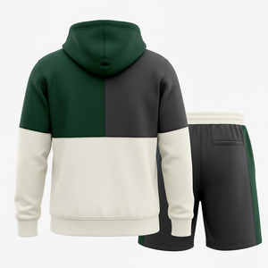 Custom Unisex Applique Patch Hoodie Shorts <b>Set</b> Graphic Streetwear OEM ODM Private Label Apparel Manufacturer - Product Image 2