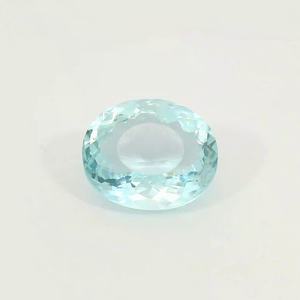 Aguamarina natural de corte ovalado, piedra preciosa suelta de origen brasileño, piedra azul genuina para la fabricación de joyería fina y colección. - Product Image 1