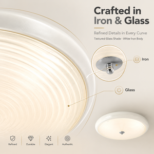 Plafonnier encastré rond moderne 58W LED à trois températures de couleur, en fer et verre, pour chambre et salon intérieurs - Product Image 4