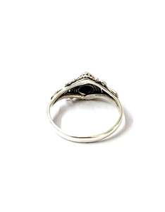 Retro 925 Sterling Silver <b>Turquoise</b> <b>Ring</b> Cute Triangle Shape Gemstone Classic Filigree Design Jewelry Everyday Wear - Product Image 4