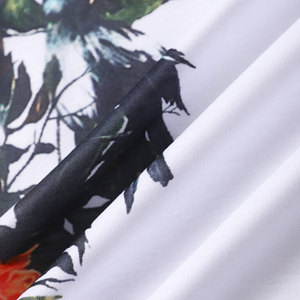 Men's <b>White</b> Floral Print Short Sleeve T-Shirt O-Neck Regular Fit Casual Jersey Cotton Breathable Summer <b>Tee</b> - Product Image 4