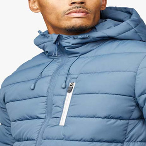 <b>Light</b> Blue Color Latest Fashion Unique Style Men's <b>Jackets</b> <b>Waterproof</b> Polyester High Quality Zipper Closure Men's Puffer <b>Jackets</b> - Product Image 3
