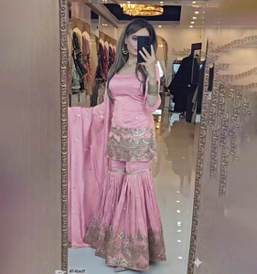 ชุดผ้าจอร์เจียปักลายอินเดียล่าสุดผ้าจอร์เจียดีไซน์เนอร์ปากีสถานที่งดงามปรับแต่งได้3ชิ้น - Product Image 1