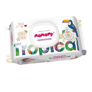 Lingettes humides pour bébé MAMAMY Tropical 90PCS Extra 15x20cm, eau pure, non parfumées, non tissées, pour le soin des mains, du visage et de la peau, vente en gros OEM ODM - Product Image 2
