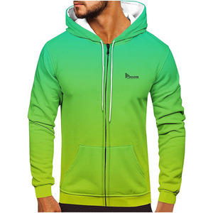 Sweat-shirt à capuche zippé pour homme, coupe classique, respirant, en polyester tricoté, style décontracté d'été, logo frontal, streetwear - Product Image 1
