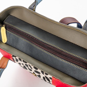 WESTAL Sac à main vintage en cuir véritable pour femmes, fourre-tout patchwork, sacs à bandoulière pour femmes - Product Image 5