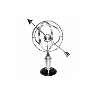 Sculpture moderne en acier inoxydable, sphère armillaire, globe décoratif de bureau, orb astronomique, décoration de table pour la maison ou le bureau, cadeau de luxe - Product Image 1