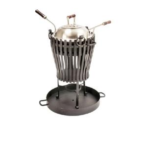 Brasero de metal con acabado plateado, braseros para leña para exteriores, para jugar al póker y con cubierta redonda impermeable, brasero para exteriores - Product Image 5