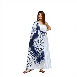 ชุดเดรสสีขาวลายพิมพ์ดิจิทัลแบบไทได ไร้แขนทรงดินสอ เป็นมิตรกับสิ่งแวดล้อม สำหรับเทศกาลต่างๆ ผลิตจากผ้าเรยอน แฟชั่นอินเดียรุ่นล่าสุด - Product Image 1