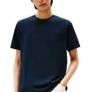 Camiseta de algodón personalizada al por mayor, la más vendida, holgada, informal, para hombre, OEM, de manga corta, de algodón y color liso - Product Image 2