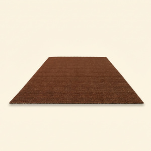 Tapis DECORDEC en laine marron chocolat, texturé uni, antidérapant, écologique, minimaliste, à poils moyens, pour salon - Product Image 2