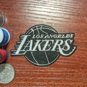 Parche Redondo Bordado de los Lakers de Los Ángeles en Tela Twill Termoadhesiva - Regalo para Gorras y Ropa - Product Image 5