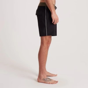 Custom Men Solid Black Board Shorts Quick Dry Swim Trunks <b>Elastic</b> Waist Beach Shorts Summer Surf Wear OEM Board Shorts With Pock - Product Image 4