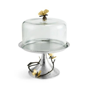 Supports à gâteau élégants en métal avec couvercle en verre, qualité supérieure, présentoir rond pour desserts, fournitures pour gâteaux de mariage et d'anniversaire à domicile - Product Image 3