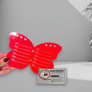 Palette magnétique en acrylique pour extensions de cils, motif cœur papillon rouge vif, écologique, pour pose de cils - Product Image 6