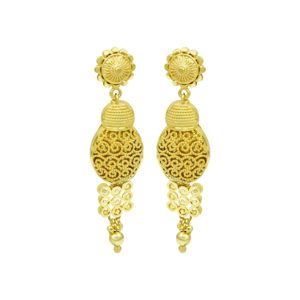 Pendientes de Novia al por Mayor de Oro Laminado de 14K, 18K, 24K Estilo Dubái, Pendientes Colgantes de Moda Turca Árabe de Oriente Medio, Joyería de Oro - Product Image 3