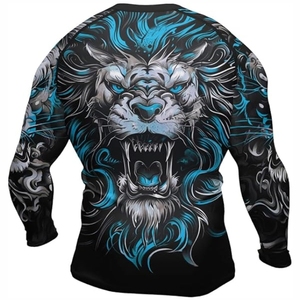 Wholesale OEM Custom Sublimated Men's Rash Guard Compression MMA Design with Anti-UV & Breathable Features Washed Rash Guard - Product Image 3